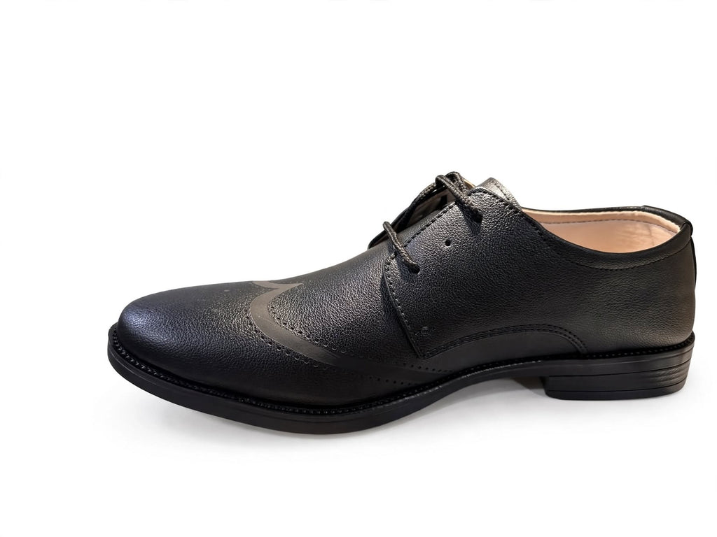 The Executive Wingtip - Premium Black Derby Formal Shoes
