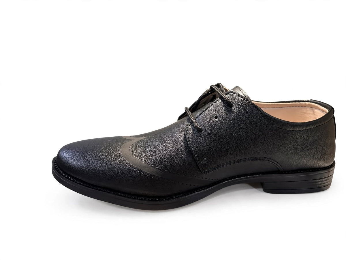 The Executive Wingtip - Premium Black Derby Formal Shoes