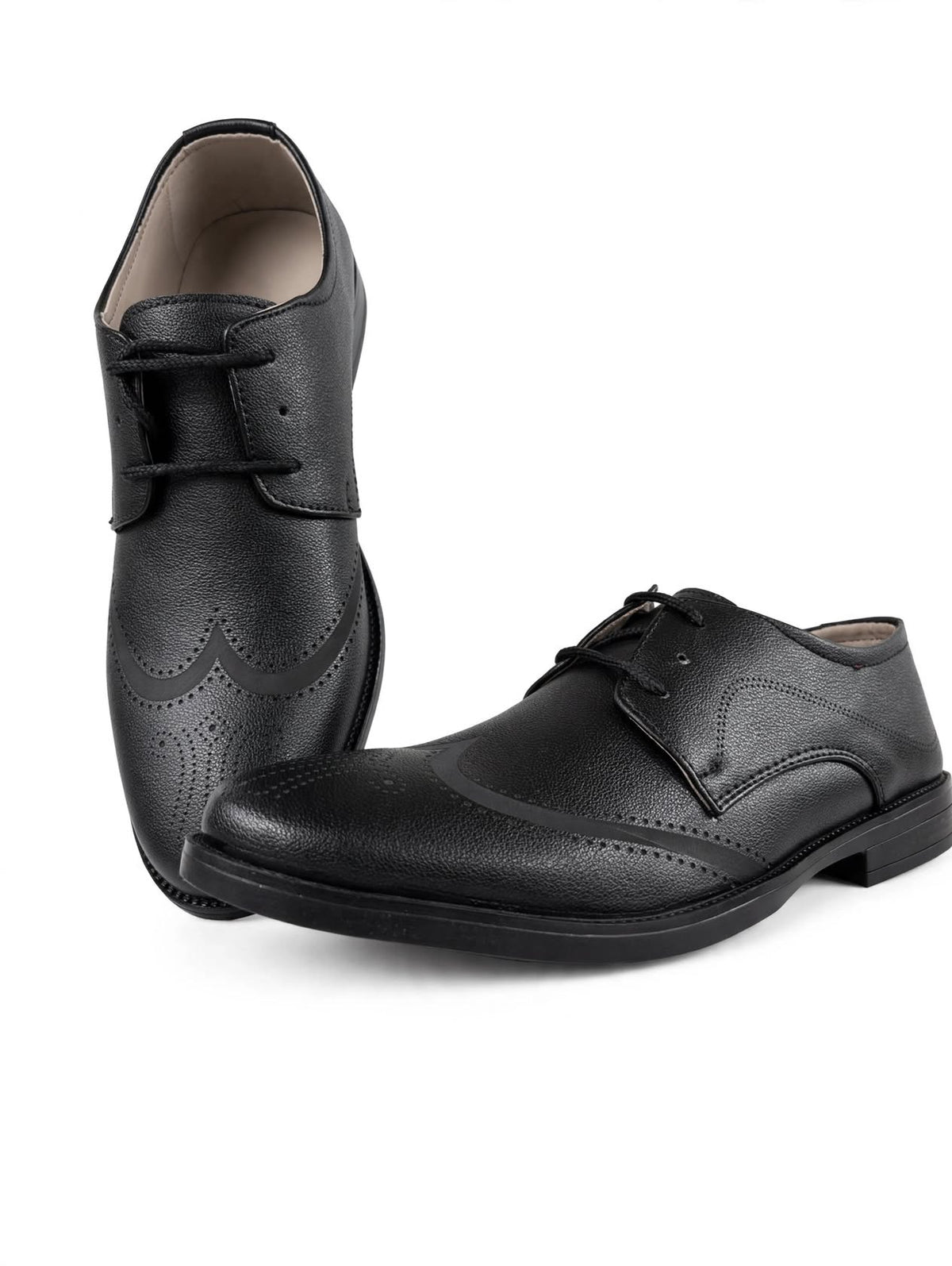 The Executive Wingtip - Premium Black Derby Formal Shoes