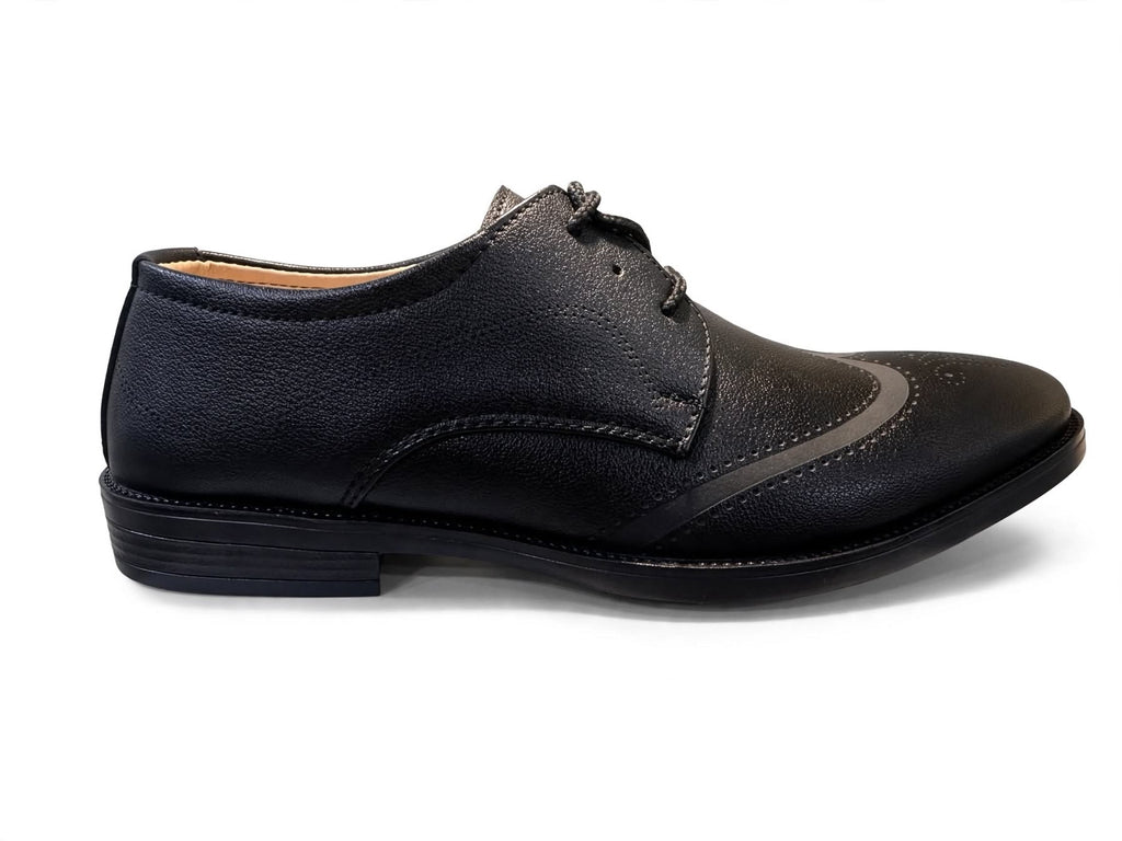 The Executive Wingtip - Premium Black Derby Formal Shoes