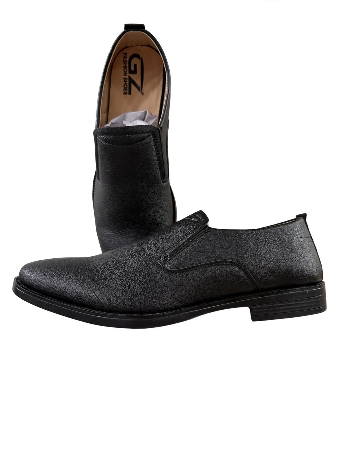 GZ Black Formal Slip-On - Handcrafted Leather Dress Shoes for Men